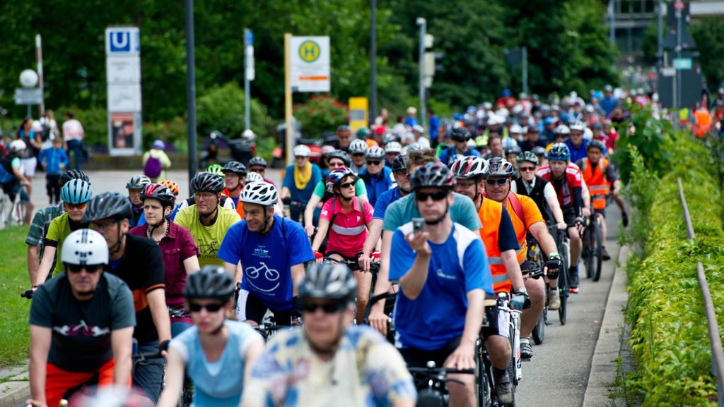 Radsternfahrt in der Region Stuttgart: Mit dem Rad  ein Zeichen für das Klima setzen