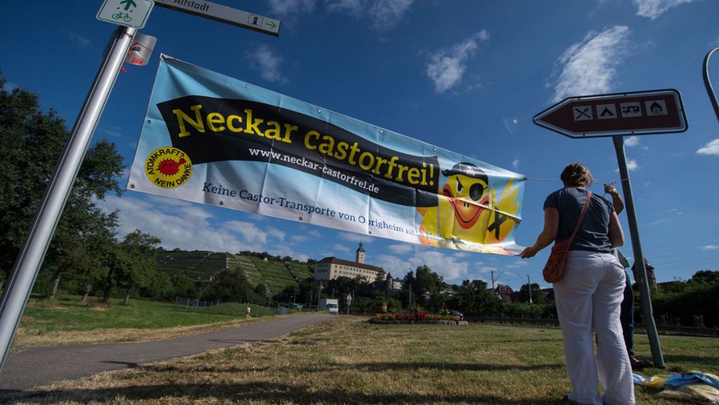 Atommüll-Transport auf Neckar: Demonstranten versammeln sich für Protest