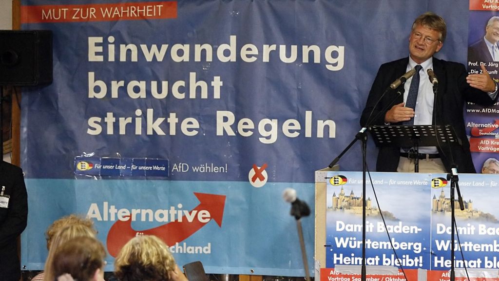 AfD-Veranstaltung in Mannheim: AfD-Chef Meuthen: „Wir sind gekommen, um zu bleiben“