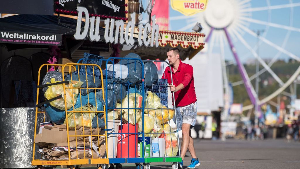 Cannstatter Volksfest: So viel Müll kommt beim Wasen zusammen