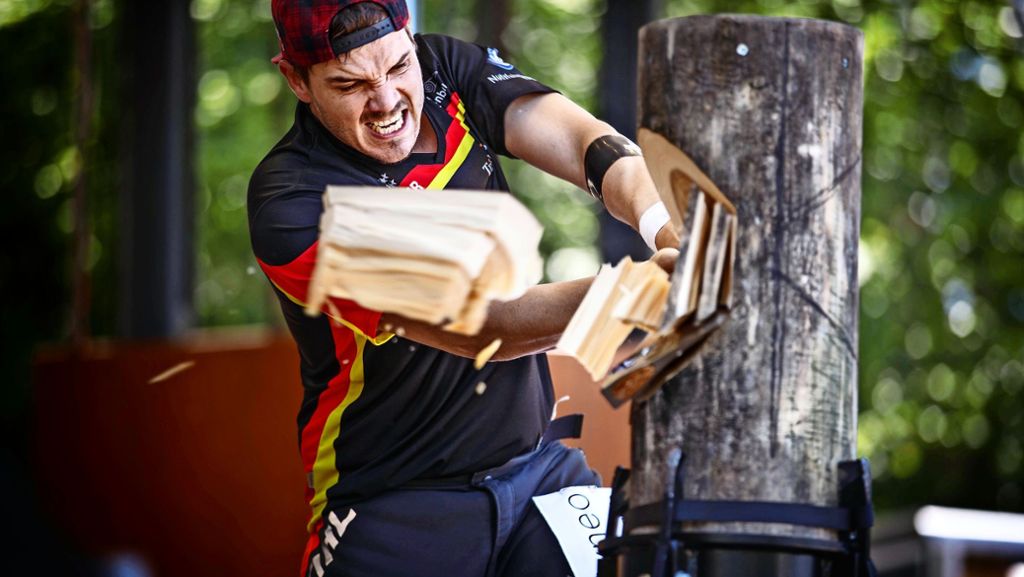 Timbersports-Auftakt in Waiblingen: Könige der Sportholzfäller treten zum Schaukampf an
