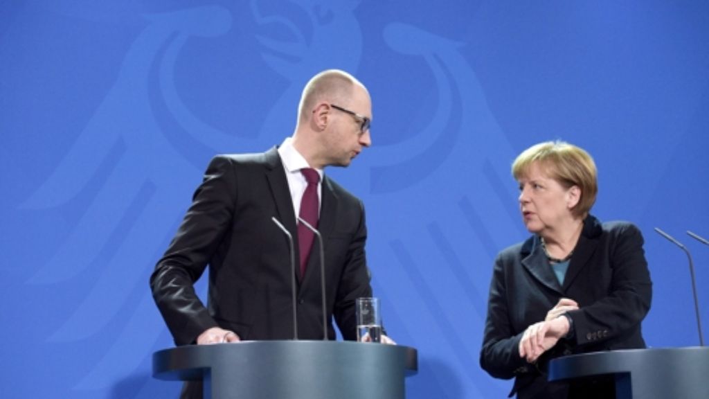 Treffen mit Jazenjuk: Merkel dämpft Hoffnungen auf Ukraine-Gipfel
