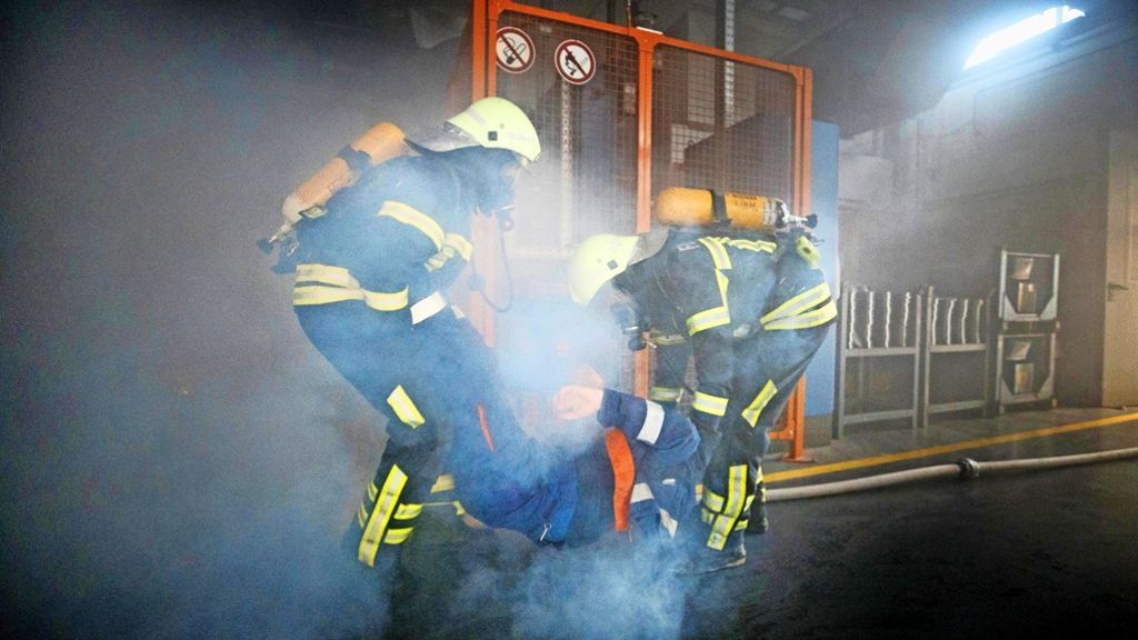 Großübung in Waiblingen: Falls es brennt, ist die Feuerwehr nicht weit