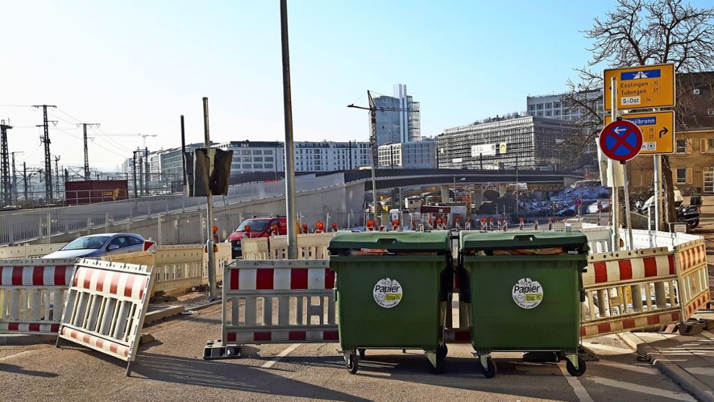 Baustellen in Stuttgart-Nord: Manche Baustelle liegt buchstäblich auf Eis