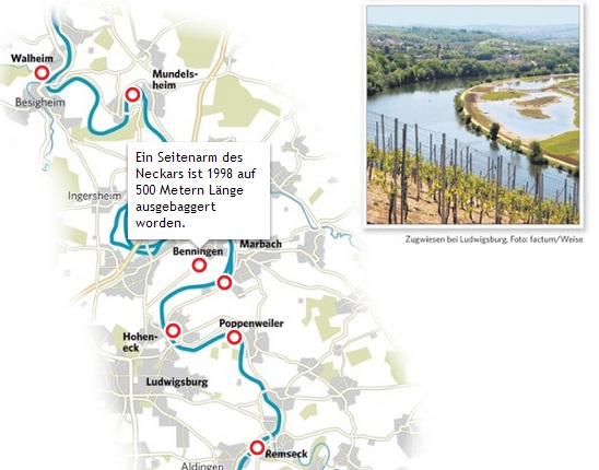 Neckar-Projekte in der Region Stuttgart. Klicken Sie auf die Grafik für eine größere, interaktive Ansicht!