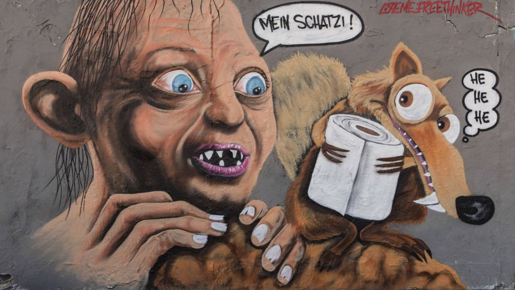 Von Gollum bis Spiderman: Streetart-Künstler greifen Corona  in Motiven auf