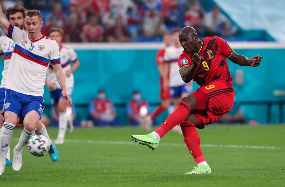 Topstürmer Romelu Lukaku markierte in der 10. Minute das 1:0 für Belgien.