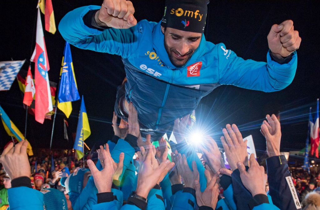In Antholz stieg Martin Fourcade endgültig zur Biathlon-Legende auf: Der Franzose gewann Gold im Einzel und mit der Staffel sowie Bronze im Sprint. Fourcade ist nun 13-maliger Weltmeister.