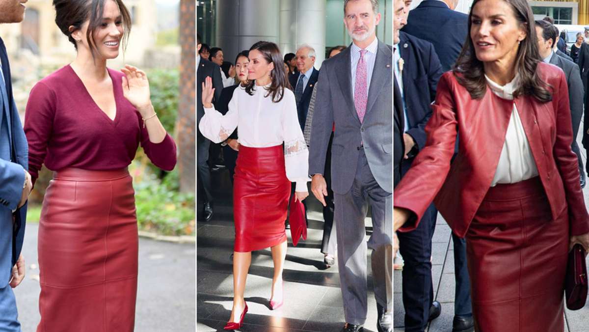 Mode aus Metzingen: Königin Letizia trägt den Rock, den auch Meghan mag