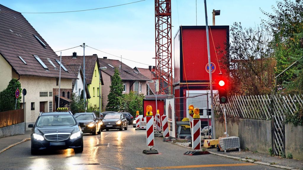 In der Neuhauser Straße in Ostfildern-Nellingen: Verkehrschaos verschärft sich zusätzlich
