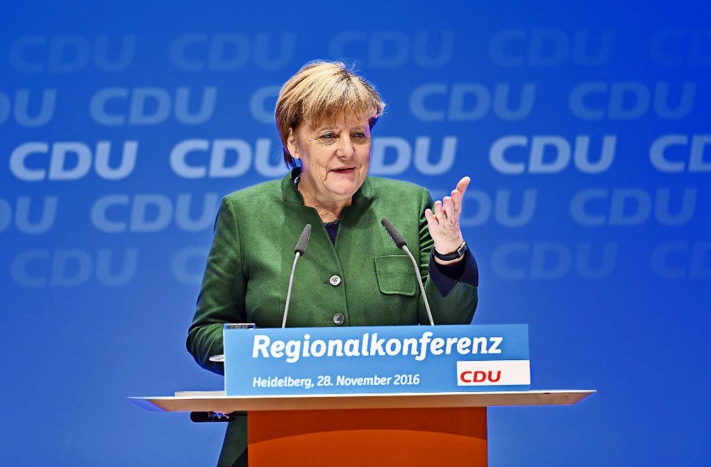 Angela Merkel in Heidelberg Foto: dpa