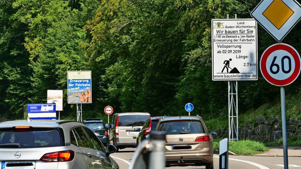 Verkehr in Leonberg: Ostanschluss und Straße zum Glemseck   gesperrt
