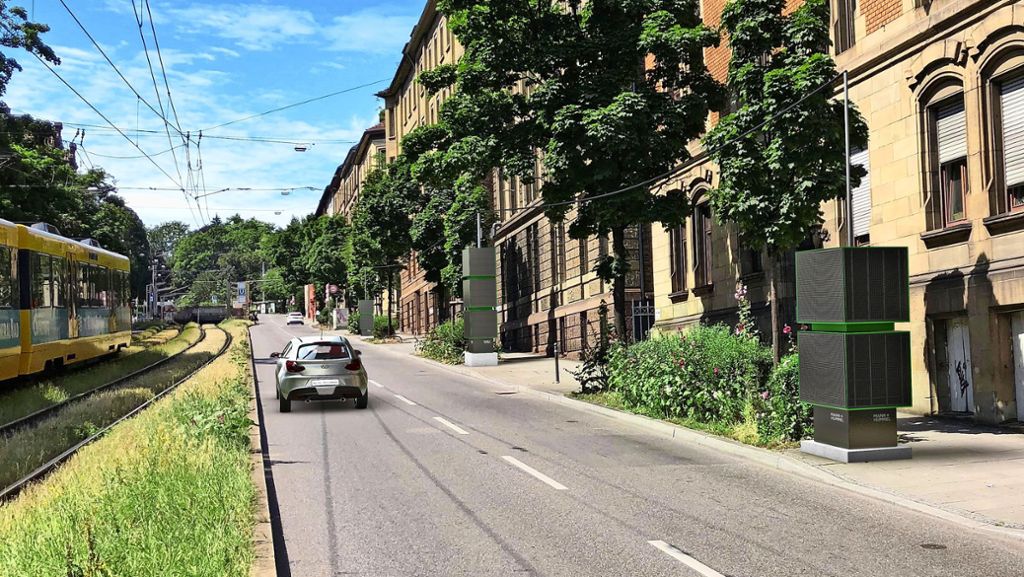 Luftreinhaltung in Stuttgart-Mitte: Filtersäulen für die Hohenheimer Straße