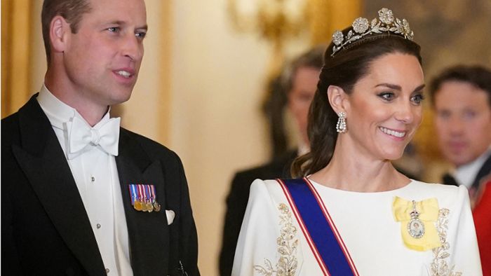 Prinzessin Kate: Sie trägt Queen Mums Rosentiara zum Galadinner