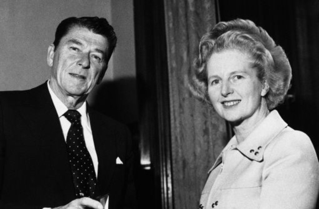 Margaret Thatcher mit Ronald Reagan
