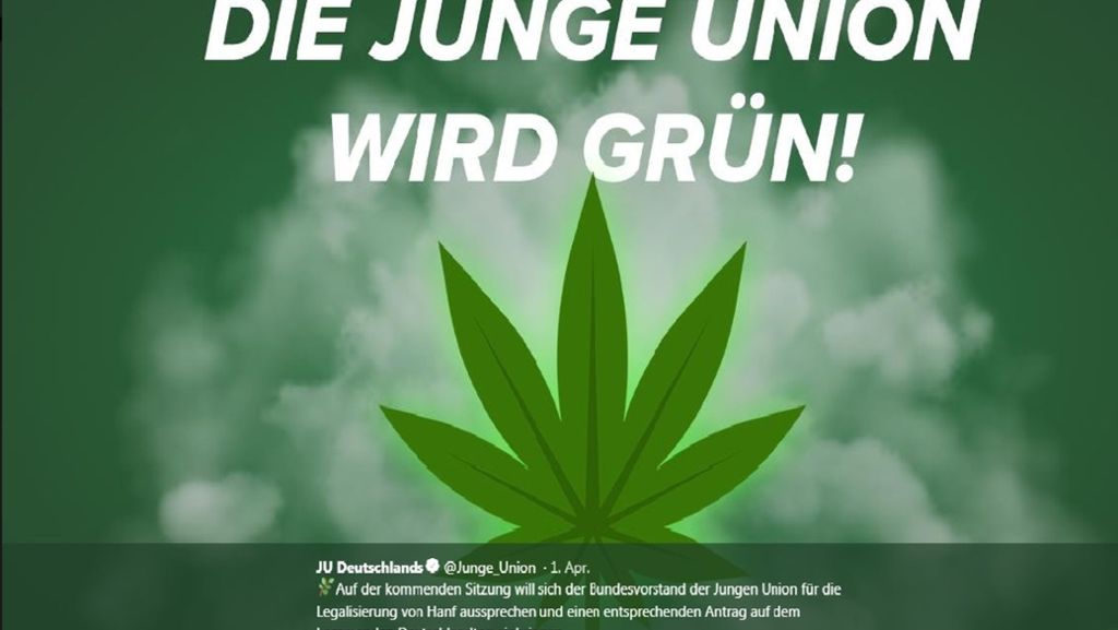 Nach Social Media Post zum 1. April: Junge Union Stuttgart für Cannabislegalisierung