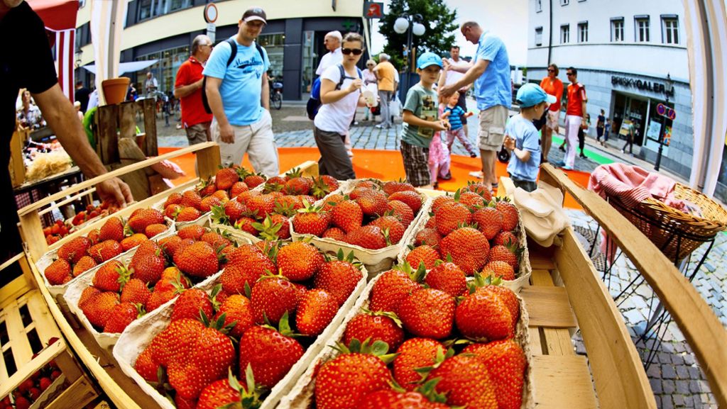 Erdbeerfest in Esslingen: Kundenwerbung mit süßen Früchtchen
