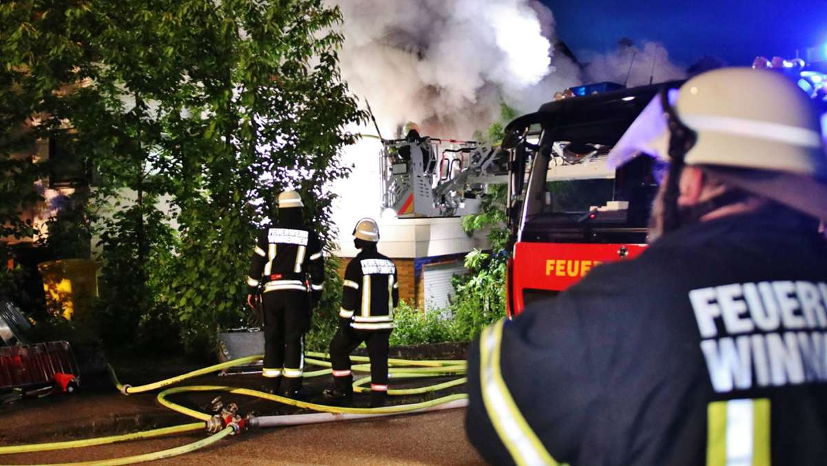 Brand in Winnenden: Frau überlebt Feuer in Einfamilienhaus nicht
