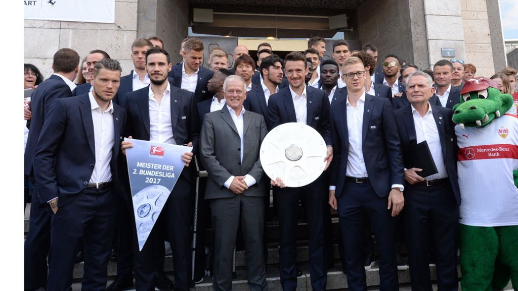 Empfang im Stuttgarter Rathaus: Die Erstliga-Pläne des VfB Stuttgart werden konkreter
