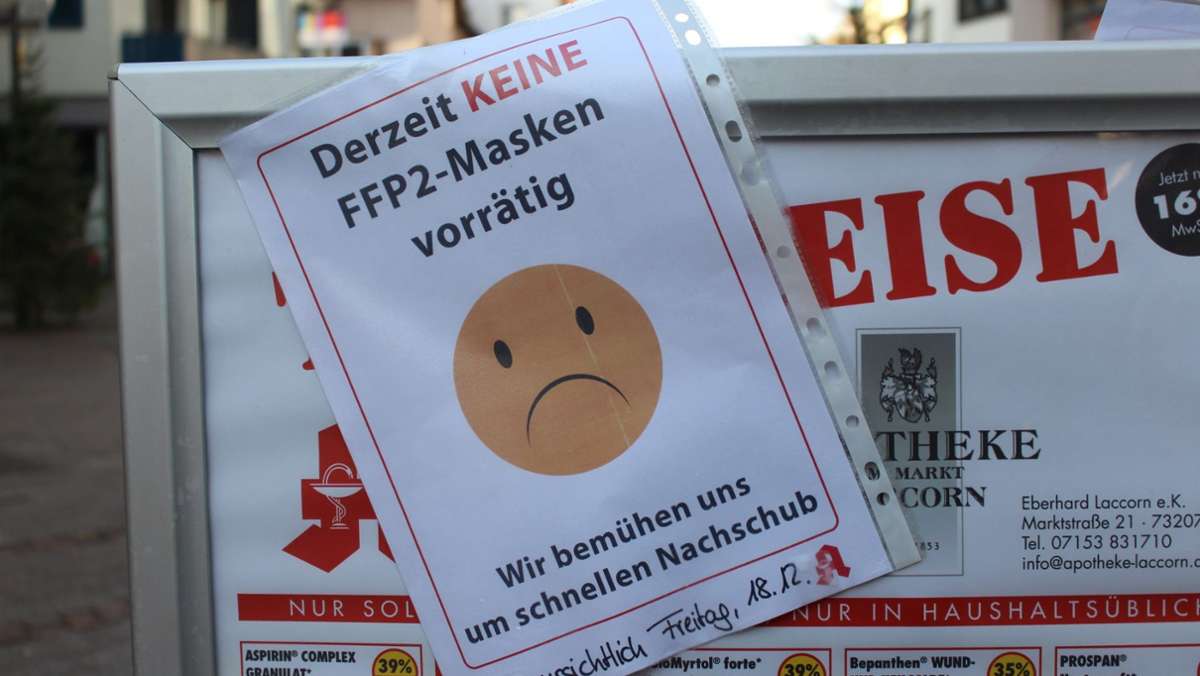 Andrang auf FFP2-Masken: Plochinger Innenstadt beinahe menschenleer