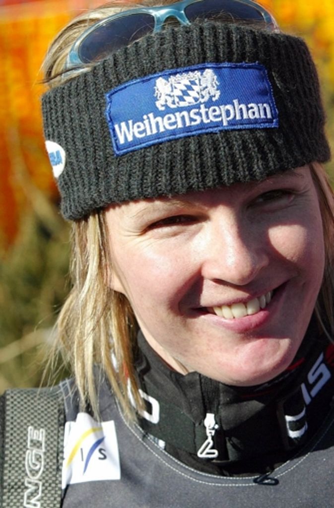 Die Fahnenträgerin 2002 in Salt Lake City: Skifahrerin Hilde Gerg.