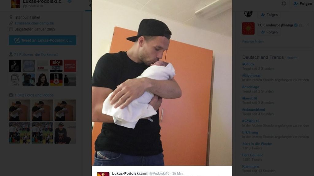 Lukas Podolski: Freude über zweites Kind
