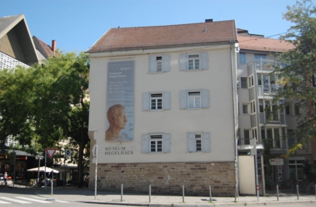 Das Geburtshaus des Philosophen Georg Wilhelm Friedrich Hegel in der Stuttgarter Eberhardstraße. Hier erblickte der Geisteswissenschaftler am 27. August 1770 das Licht der Welt. Das „Hegelhaus“ dient heute als Museum, das sich, verteilt auf drei Etagen, mit Hegels Leben beschäftigt.