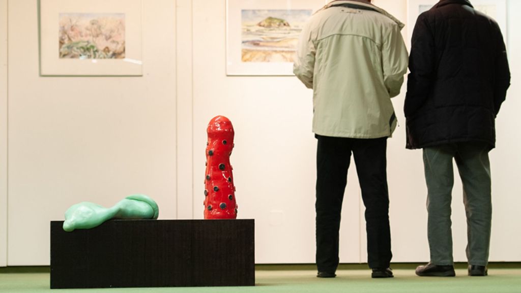 Kunst in der Ludwigsburger Kreisbehörde: Bunte „Penis“-Skulpturen sorgen für Aufsehen