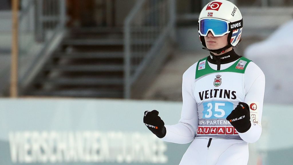 Vierschanzentournee in Garmisch-Partenkirchen: Marius Lindvik gewinnt Neujahrsspringen vor Karl Geiger