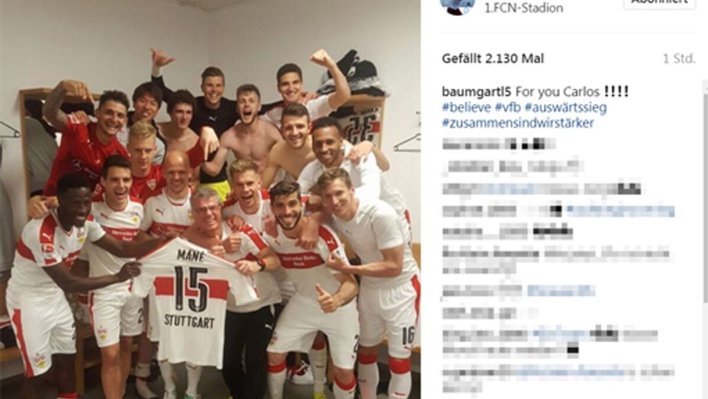 VfB Stuttgart beim 1. FC Nürnberg: Mannschaft widmet den Sieg Carlos Mané