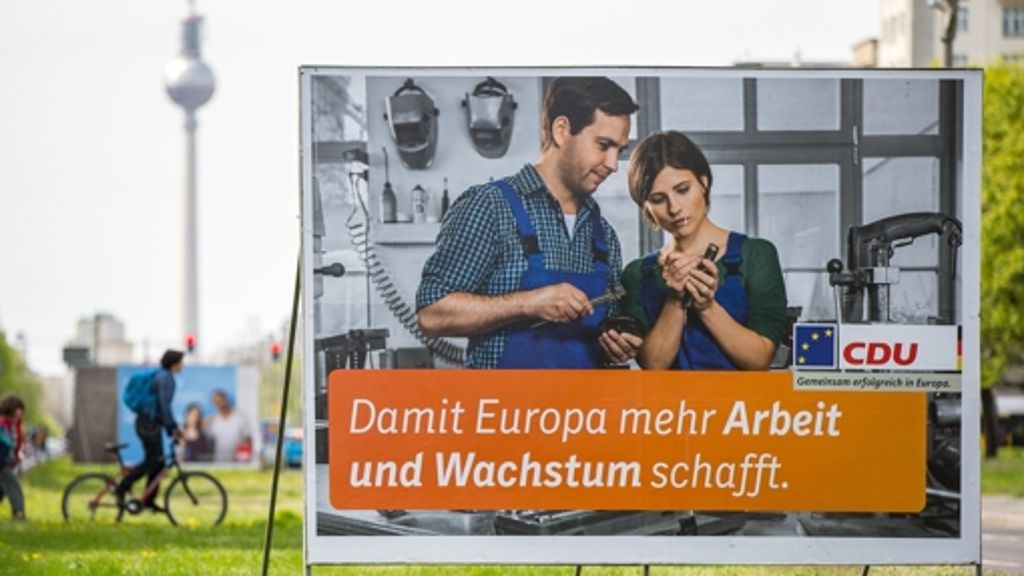 Europawahl: CDU-Plakate ohne Spitzenkandidaten