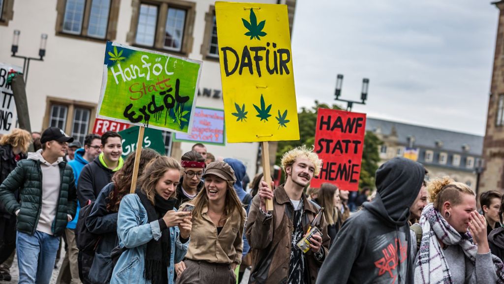 Stuttgarter Demo für Legalisierung: Drei Cannabis-Pflanzen sollen im Modellprojekt erlaubt sein
