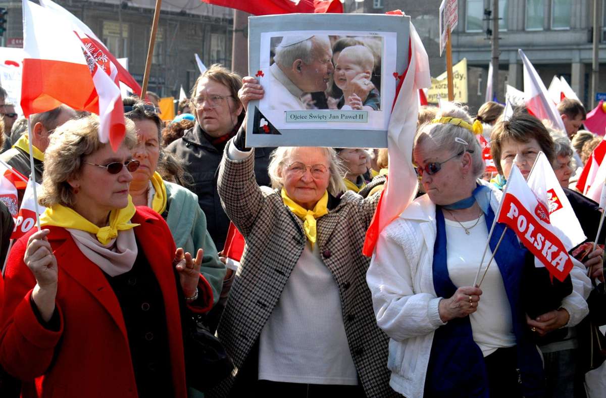 Demonstration in Warschau gegen eine Liberalisierung des Abtreibungsrechts.