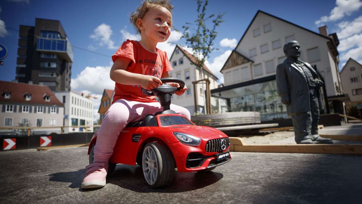 Bobbycar-Strecke in Schorndorf: Mit dem Mini-Daimler um den Daimler