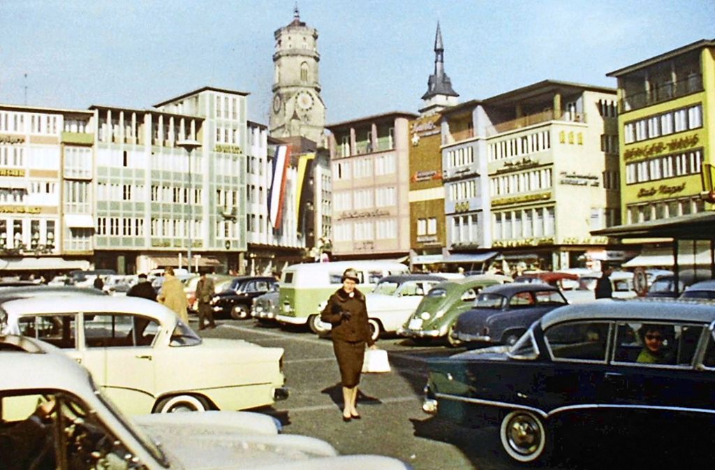 In den 1960ern war der Stuttgarter Marktplatz ein Parkplatz.