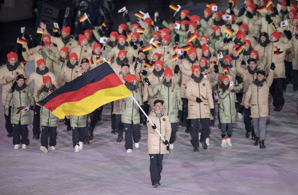 Bei den Winterspielen von Pyeongchang 2018 trug der Kombinierer Eric Frenzel die deutsche Flagge. Foto: imago/Anke Waelischmiller