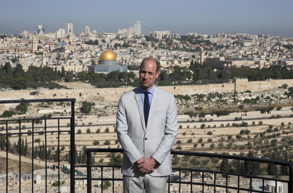 Prinz William auf dem Jerusalemer Ölberg.