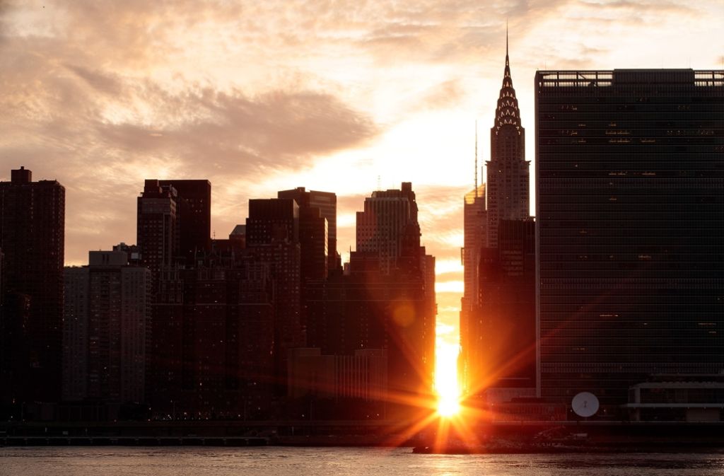 Traumhaft schön – „Manhattanhenge“ in New York City. Foto: GETTY IMAGES NORTH AMERICA