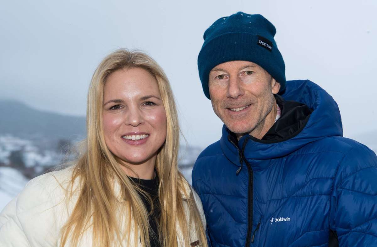 Ingemar Stenmark (mit Anja Pärson) als Kommentator für das Fernsehen bei der Alpinen Ski-WM 2019.