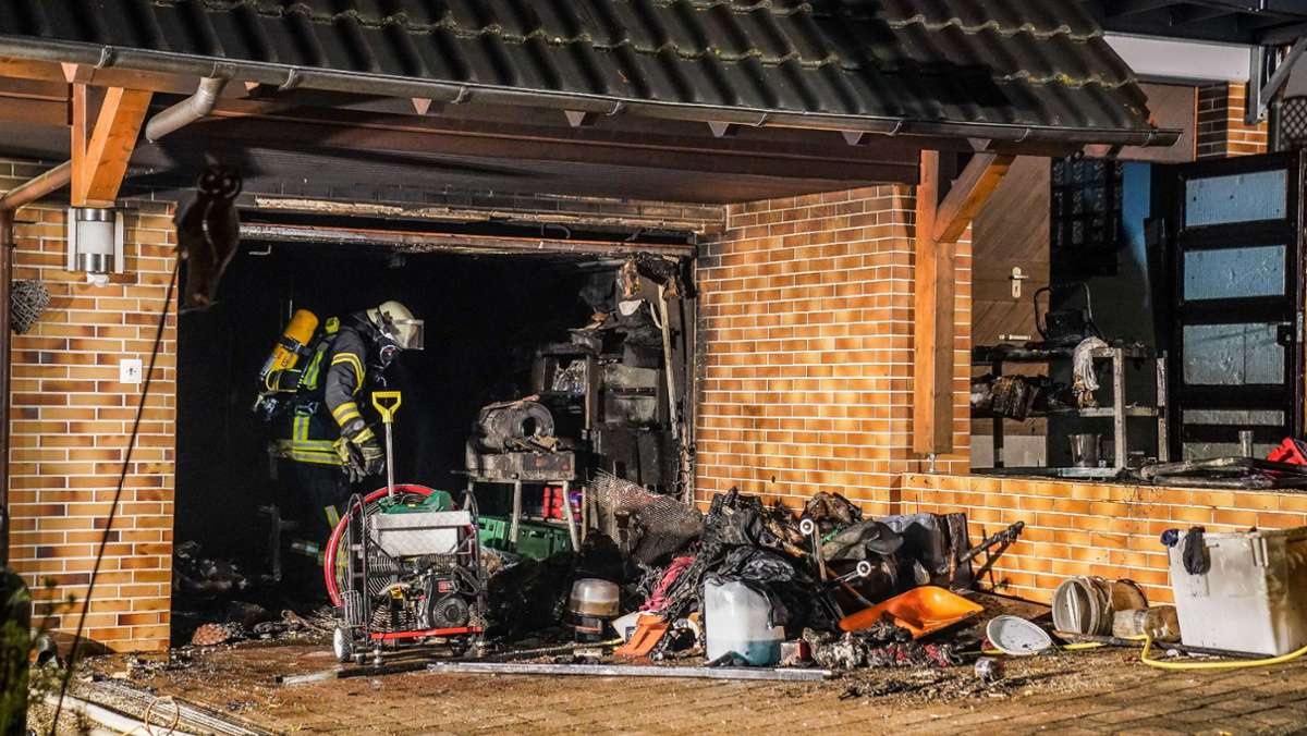 Brand in Lenningen: Feuer in Garage