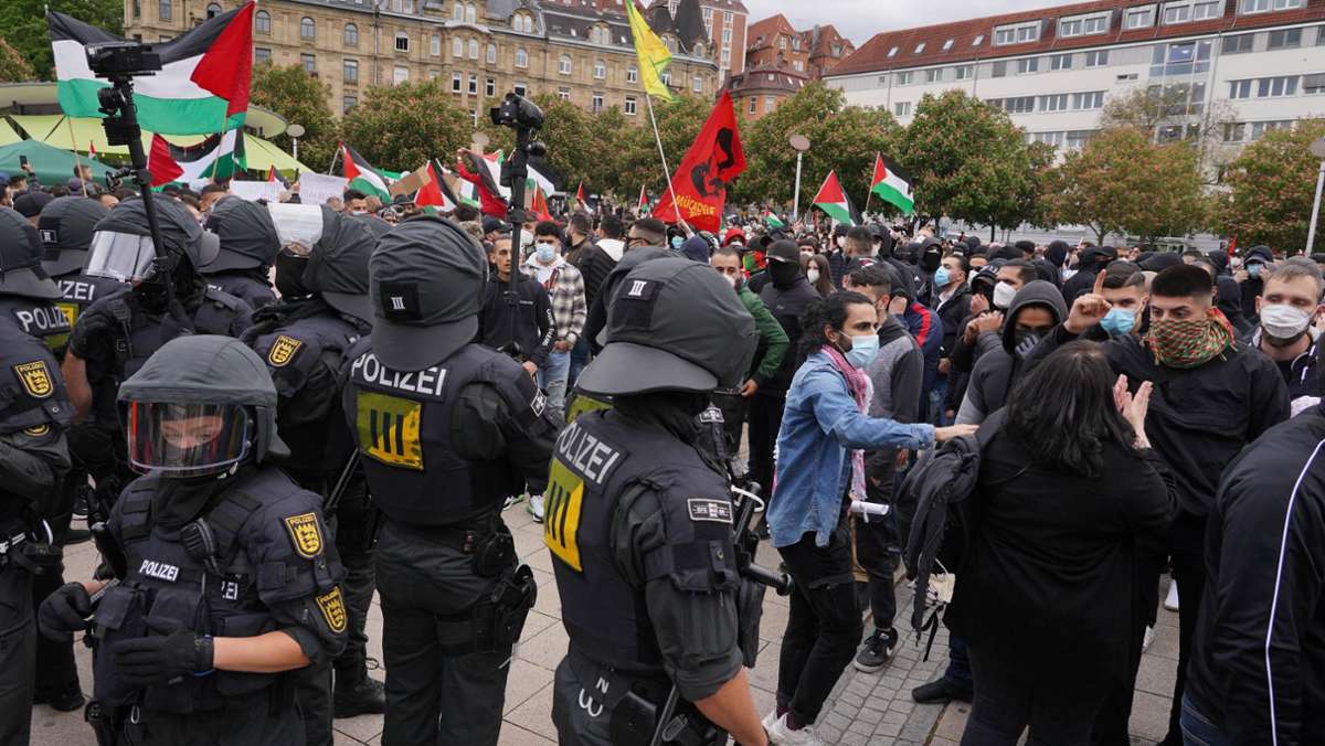 Demonstrationen in Baden-Württemberg: Ausschreitungen bei propalästinensischen Kundgebungen