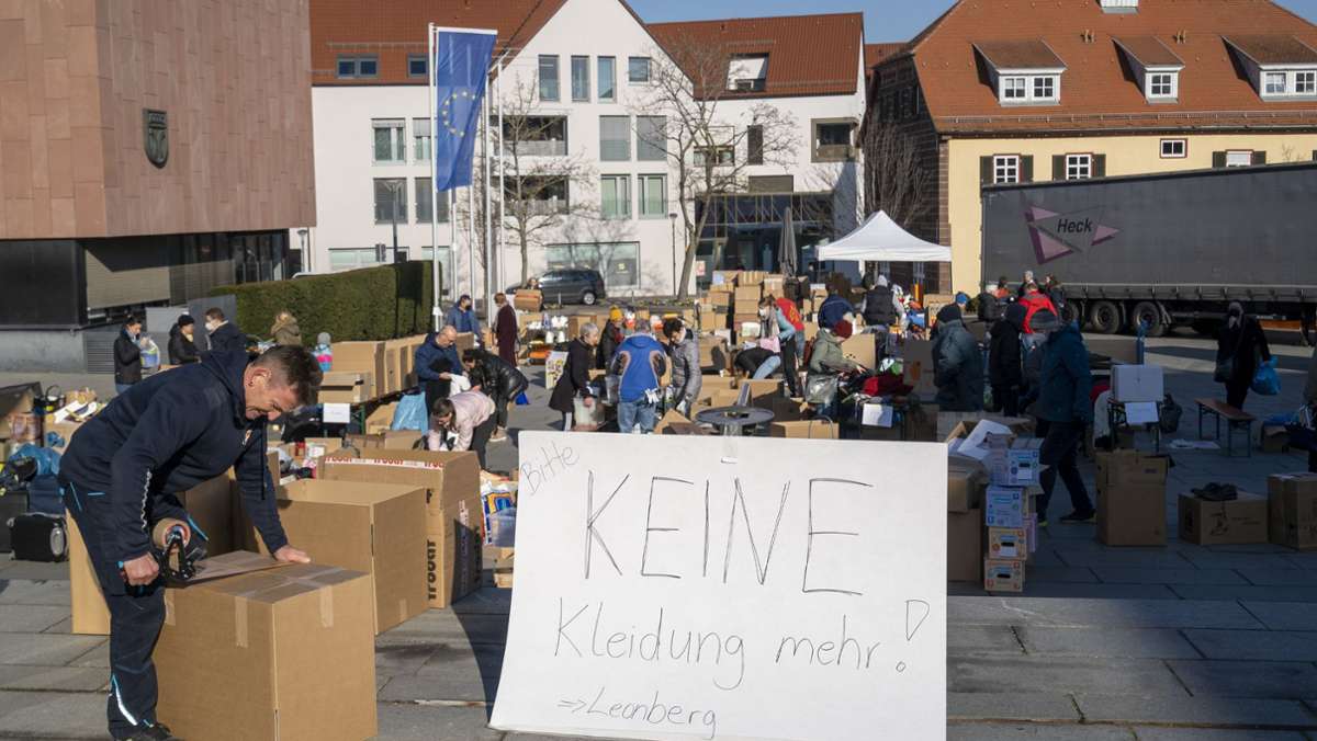 Sammelaktionen in Gerlingen und Leonberg: Spendenmenge überfordert die Helfer