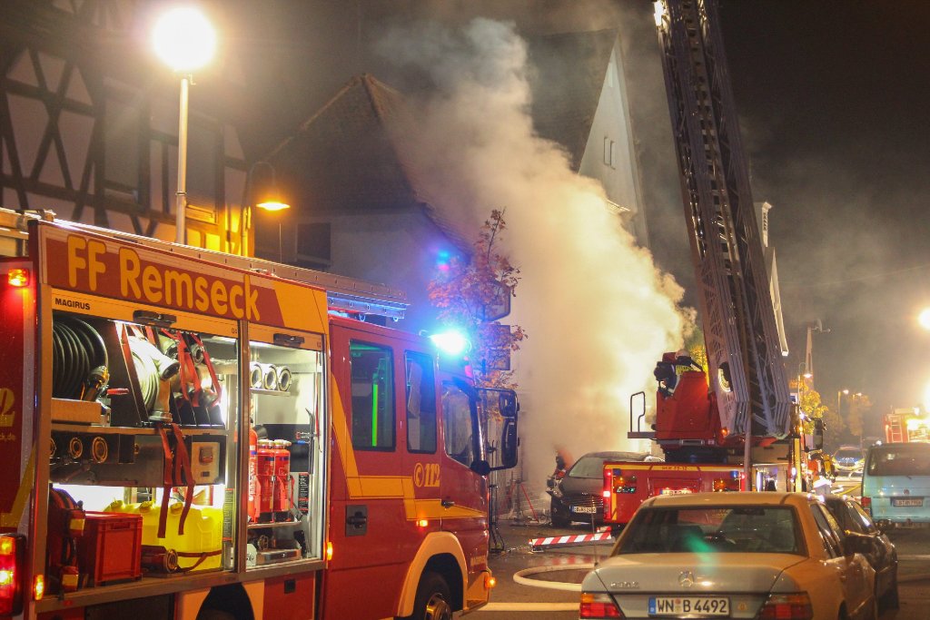 In Remseck am Neckar brannte in der Nacht zum Dienstag eine Gaststätte komplett aus.