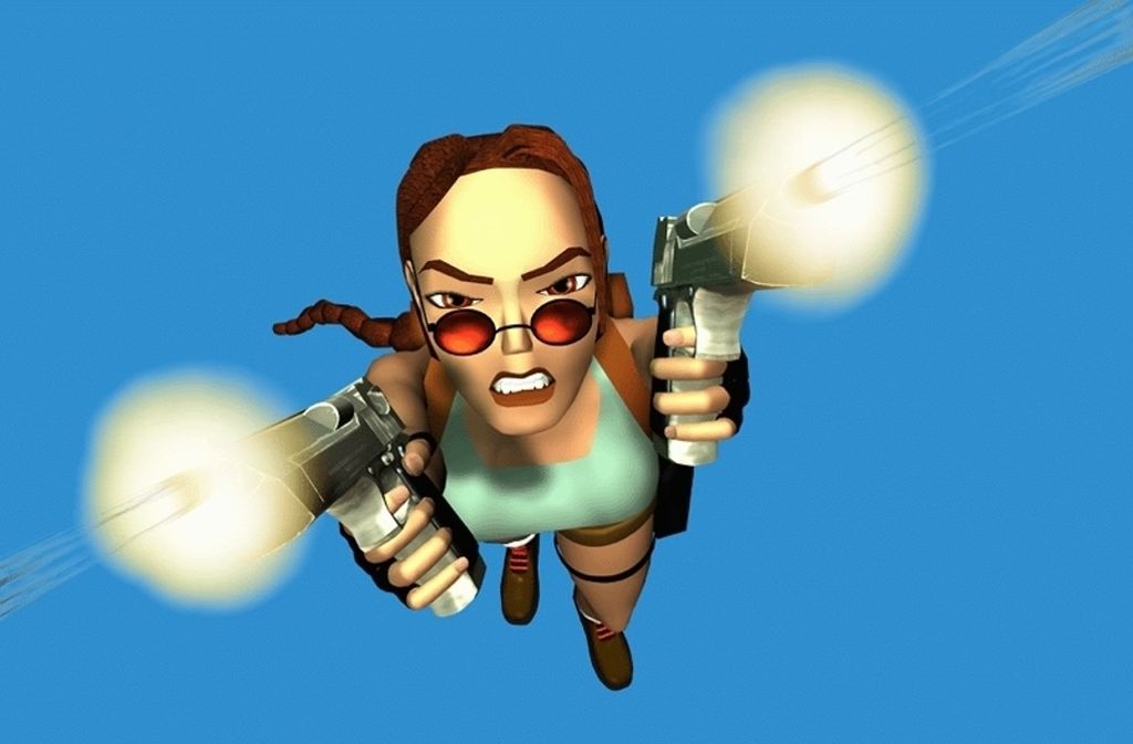 So kennen die meisten Spieler Lara Croft aus den ersten Spielen: Schießend,...