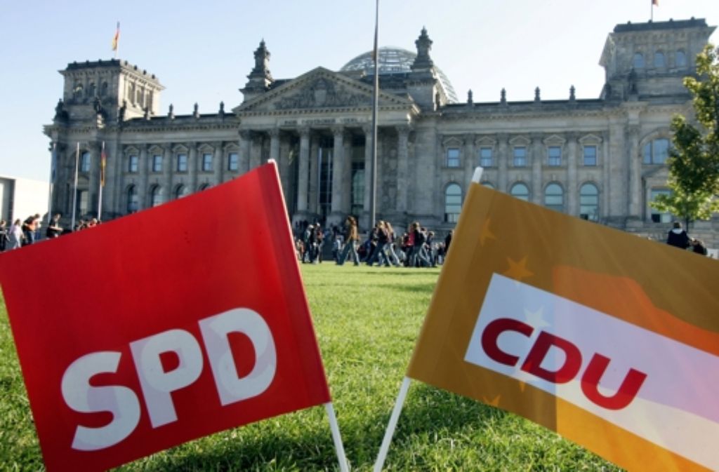 Am Dienstagmorgen sind CDU/CSU und SPD zur dritten Verhandlungsrunde zusammengekommen. Foto: dpa
