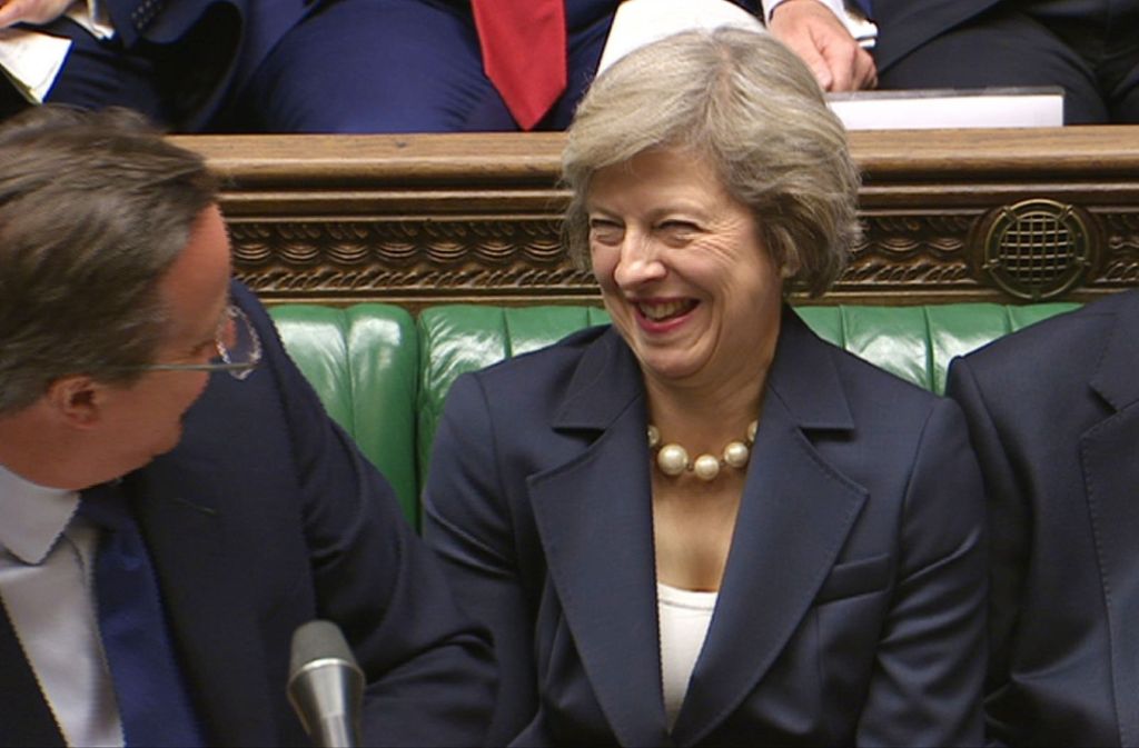 Die neue britische Premierministerin: Theresa May neben David Cameron. Foto: AFP