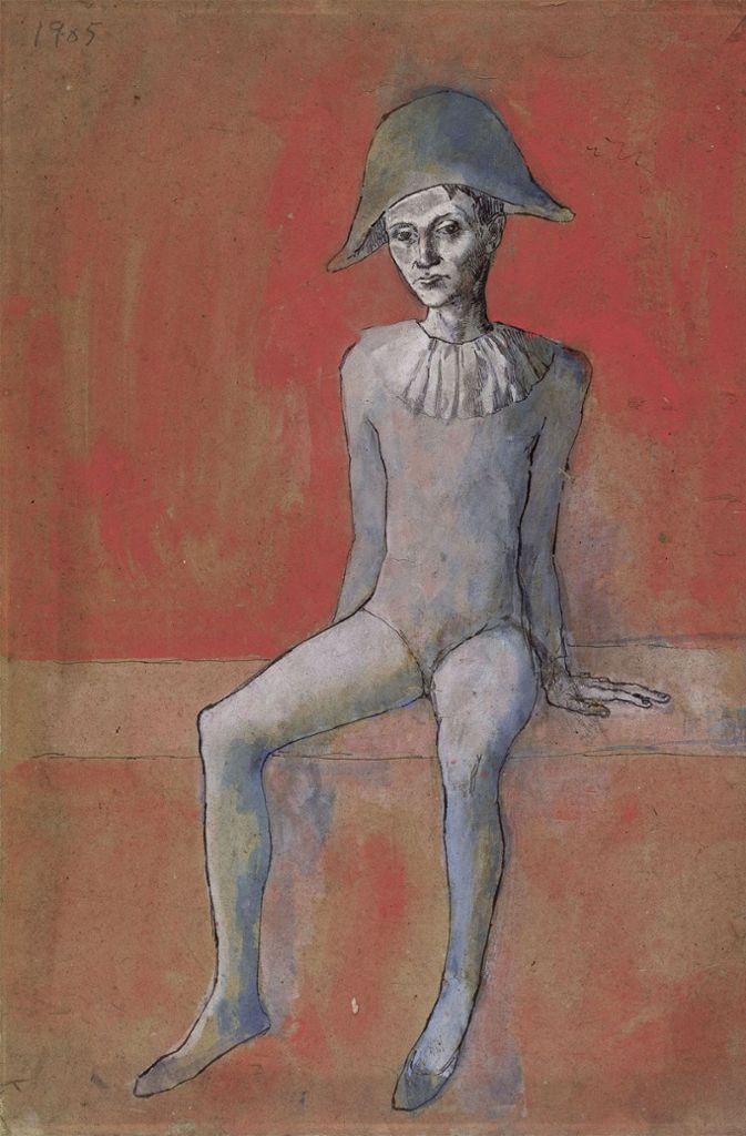 „Arlequin assis sur fond rouge“, 1905