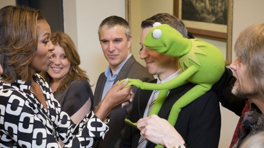 Kermit flirtet mit Michelle Obama: Froschgrüner Besuch im Weißen Haus