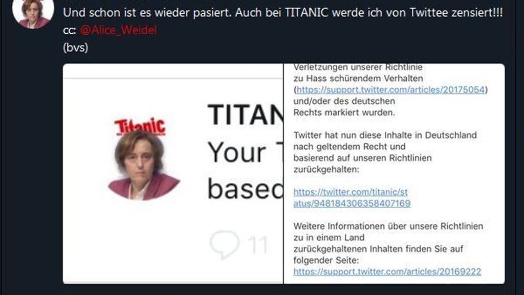 Zensur-Vorwürfe von AfD-Politikerin: Satire-Magazin parodiert Tweets von Beatrix von Storch