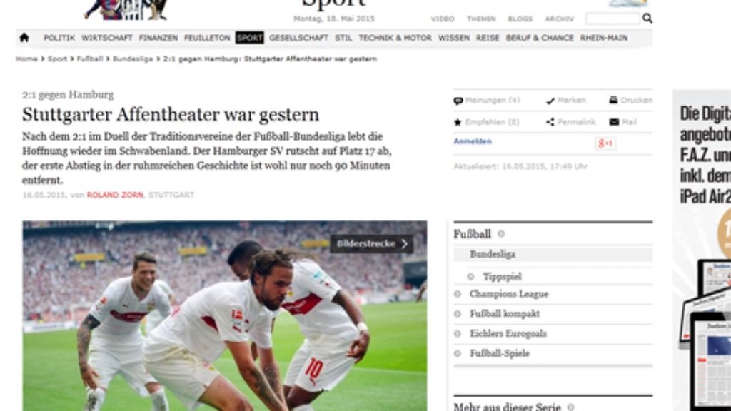 Stuttgart jubelt gegen den HSV: Die Pressestimmen zum VfB-Sieg